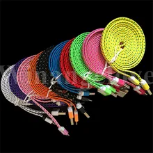 100 шт./лот, 3 м, 10 футов, тканевый Плетеный плоский кабель USB 3,1 type C, аксессуары, пряди для samsung s8, LG G5, Nexus 5x