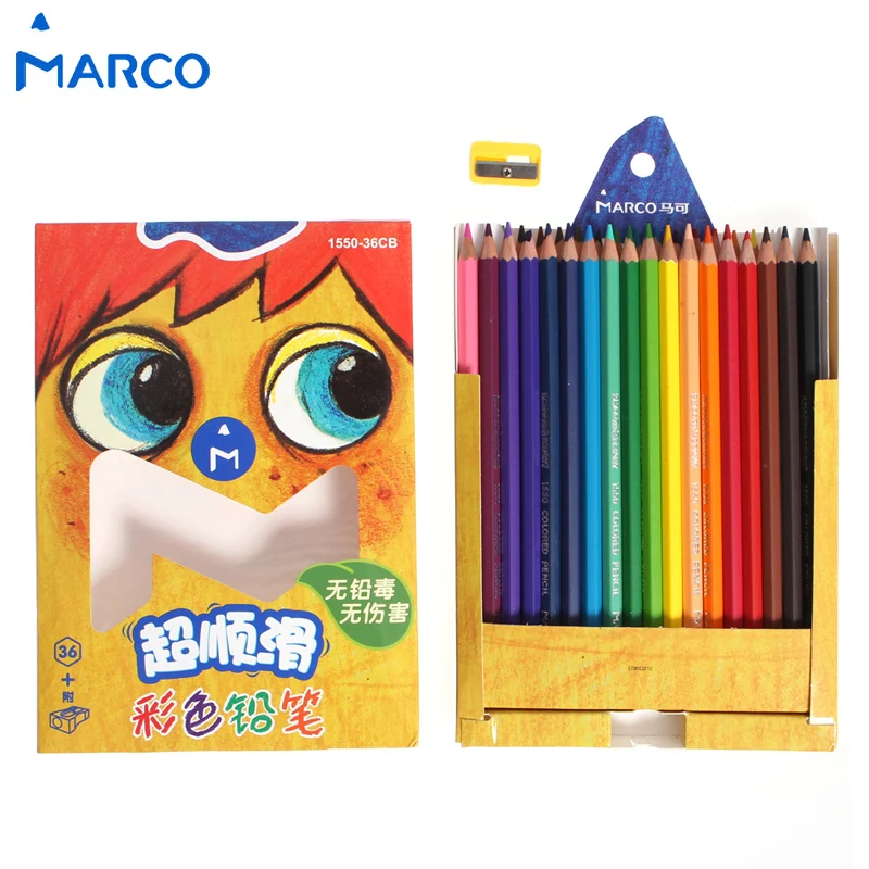 Marco 36 Pcs Color Pencil Non toxic lapis De Cor Profissional Colored