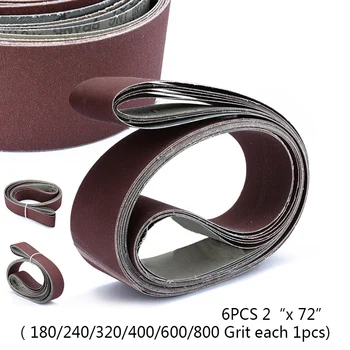 

6pcs/Set 2" x 72" Fine Grit Sanding Belt Sandpaper Sander Abrasive Band 5x182cm