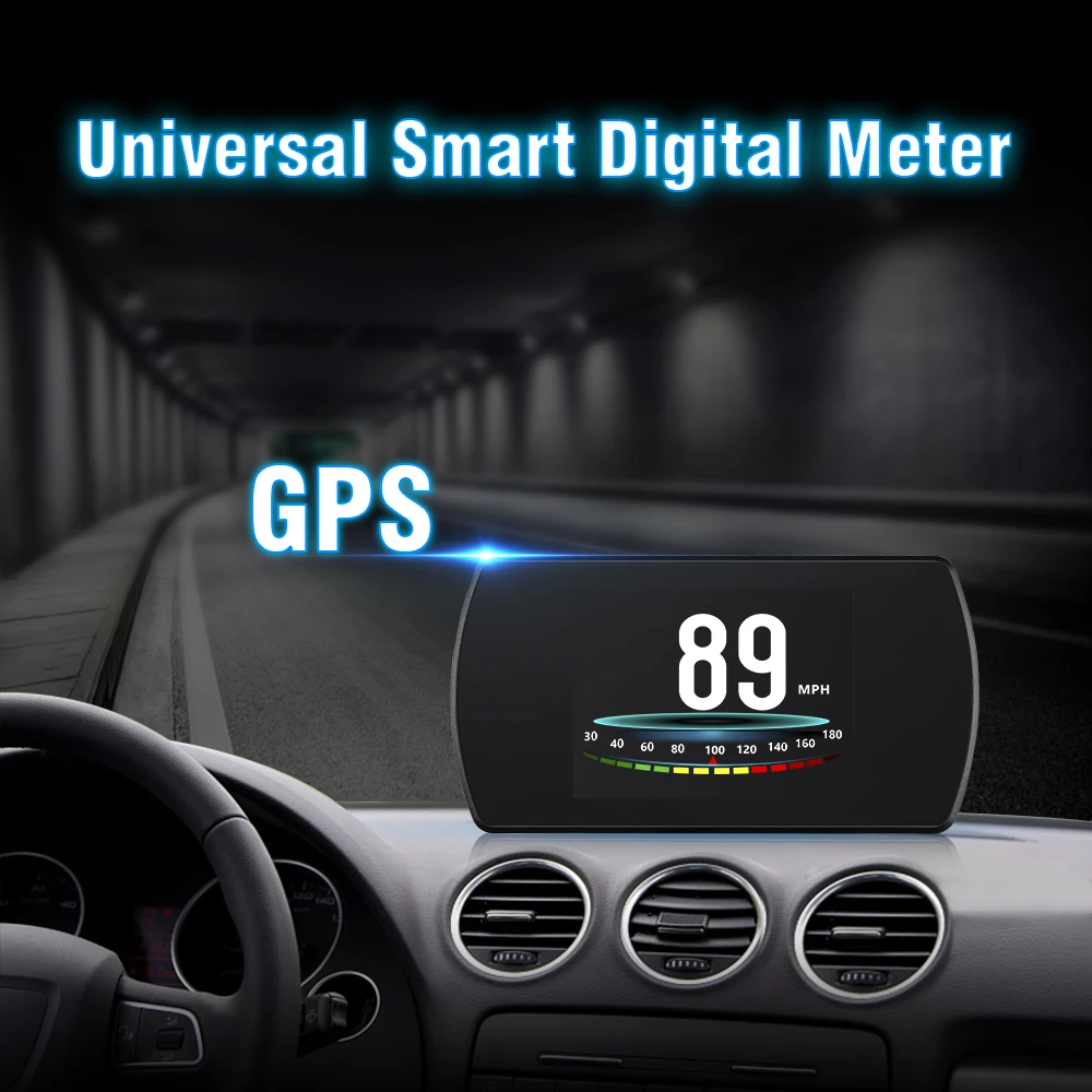 

New P12 OBD2 / T800 GPS Car Speed Projector Digital Speedometer Display Fuel Consumption Temperature Gauge Head Up Display