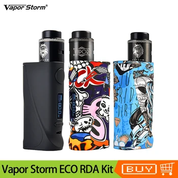 

Original Vapor Storm ECO RDA Vape kit Variable Power TC ECO Pro Box Mod With Lion RDA Vape Tank Electronic Cigarette Kit for 510