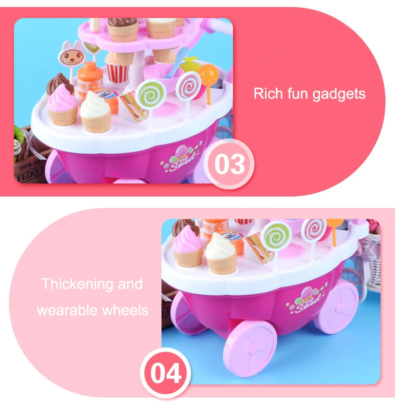 Новые горячие 39 шт. моделирование маленькие тележки для девочек мини конфеты корзину Мороженое магазин супермаркет детские игрушки Играя дома детские игрушки