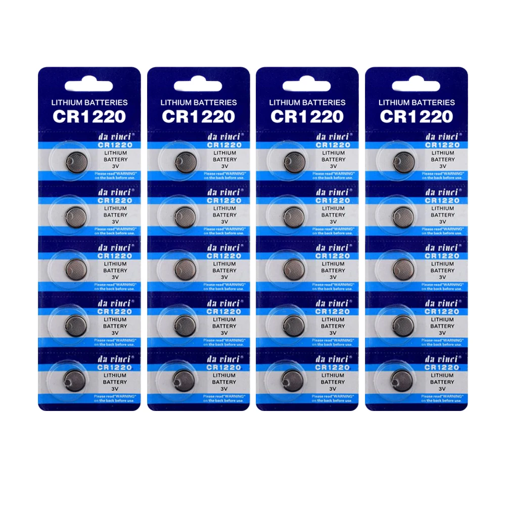 

YCDC 20Pcs New 3V CR1220 Lithium Coin Cell Battery DL1220 BR1220 ECR1220 LM1220 SB-T13 Button Li-ion Batteries Long Life Span