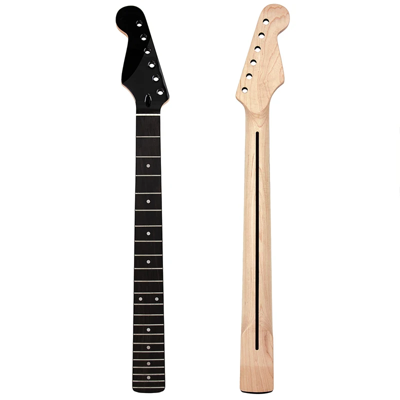 

Kmise Left Handed Black Gloss Headplate 22 Fret Electric Guitar Neck For Electric Guitar Replacement Pack of 1