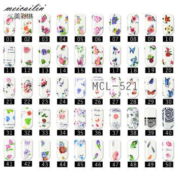 

50 Sheets 3D Mixed Flower Designs Water Transfer Nail Art Sticker Watermark Decals DIY Decoration Tips For Beauty Nail Tools Set