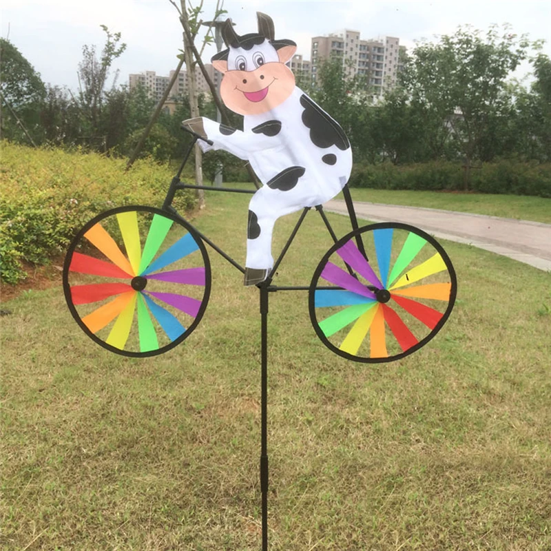 Cute 3D Animal on Bike Windmill Wind Spinner Whirligig for Garden Lawn Yard wind spinner animal wind spinners