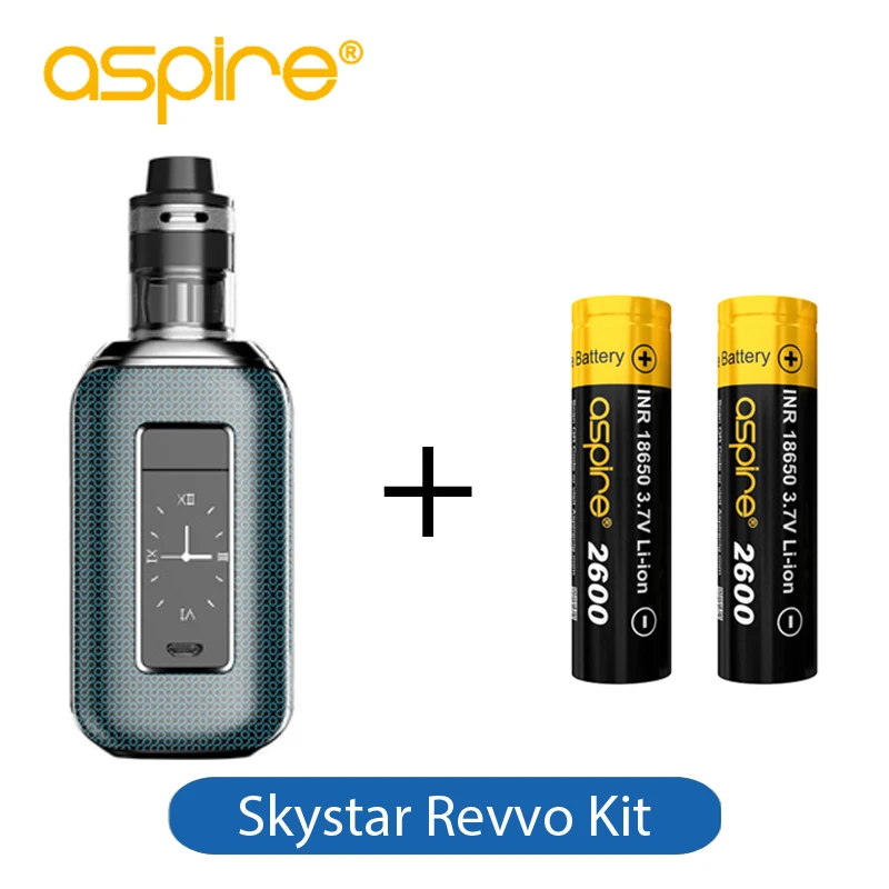 Электронная сигарета Оригинал Aspire SkyStar ревво Kit с Aspire 2x18650 2600 мАч VAPE Батарея SkyStar mod ревво Tank