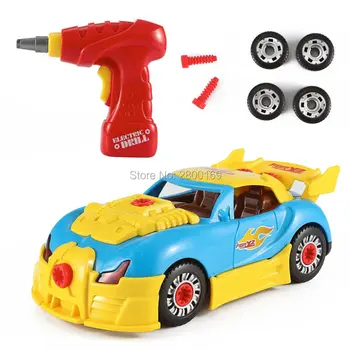 

DIY Disassembling Racing Car Model kit Construction Set for Kids with 30 Take Apart Pieces, Tool Drill, With Lights & Sounds