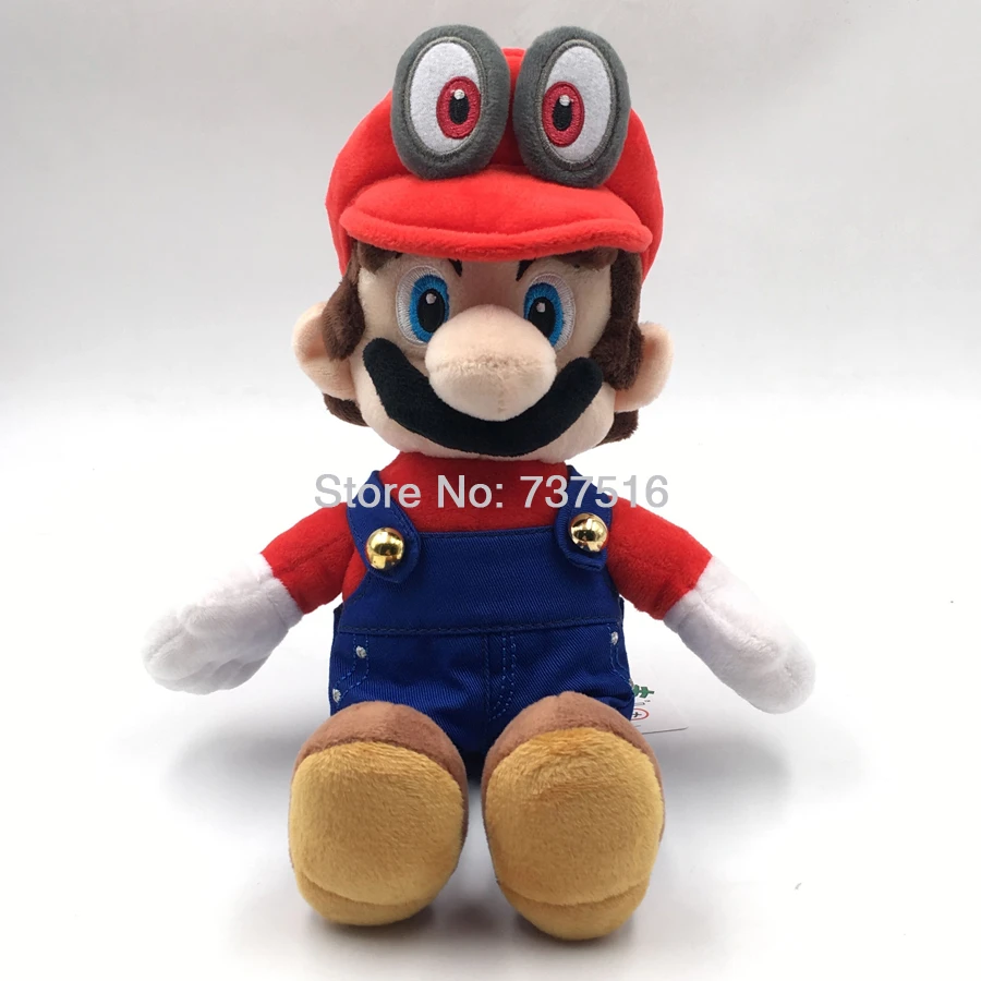 Nouveau petit copain Super Mario Odyssey Mario gros yeux barbe noire Cappy  rouge chapeau peluche poupée enfants jouets cadeau 8 pouces | AliExpress