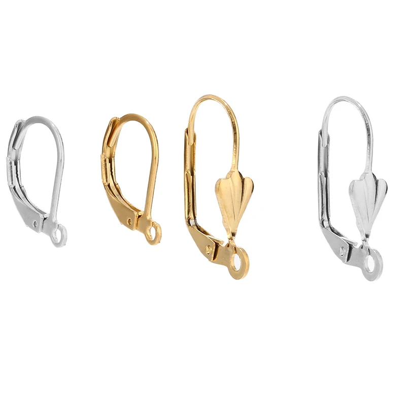 Leverback Earwire Gold Plated Brass Earrings Making Findings CF190-15mm Long 24 Gold & 24 Silver 48pcs Hypoallergenic Earring Hooks