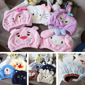 

Cartoon Duffy Bear Stellalou Shelliemay HelloKitty My Melody Luna Cat Pink Panther Anpanman Shower cap Dry hair cap for girls
