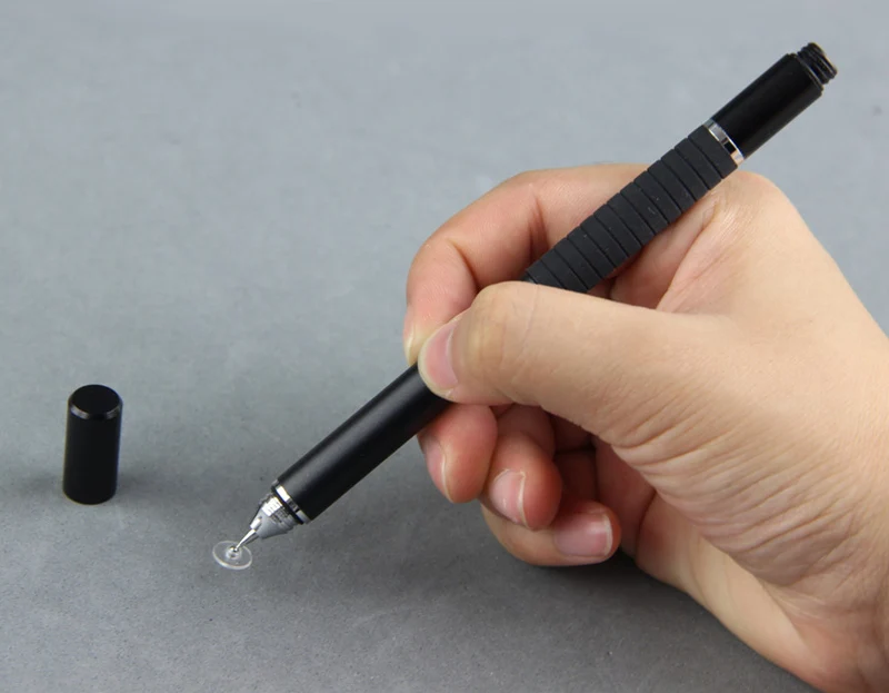 plate style stylus pen touch pen 2 in 1 with black silicon-10