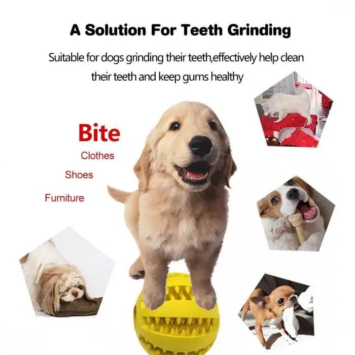 Собака лечения круглый шар Pet обучения бисфенол-а нетоксичной резины чистки зубов игрушки @ LS NO20