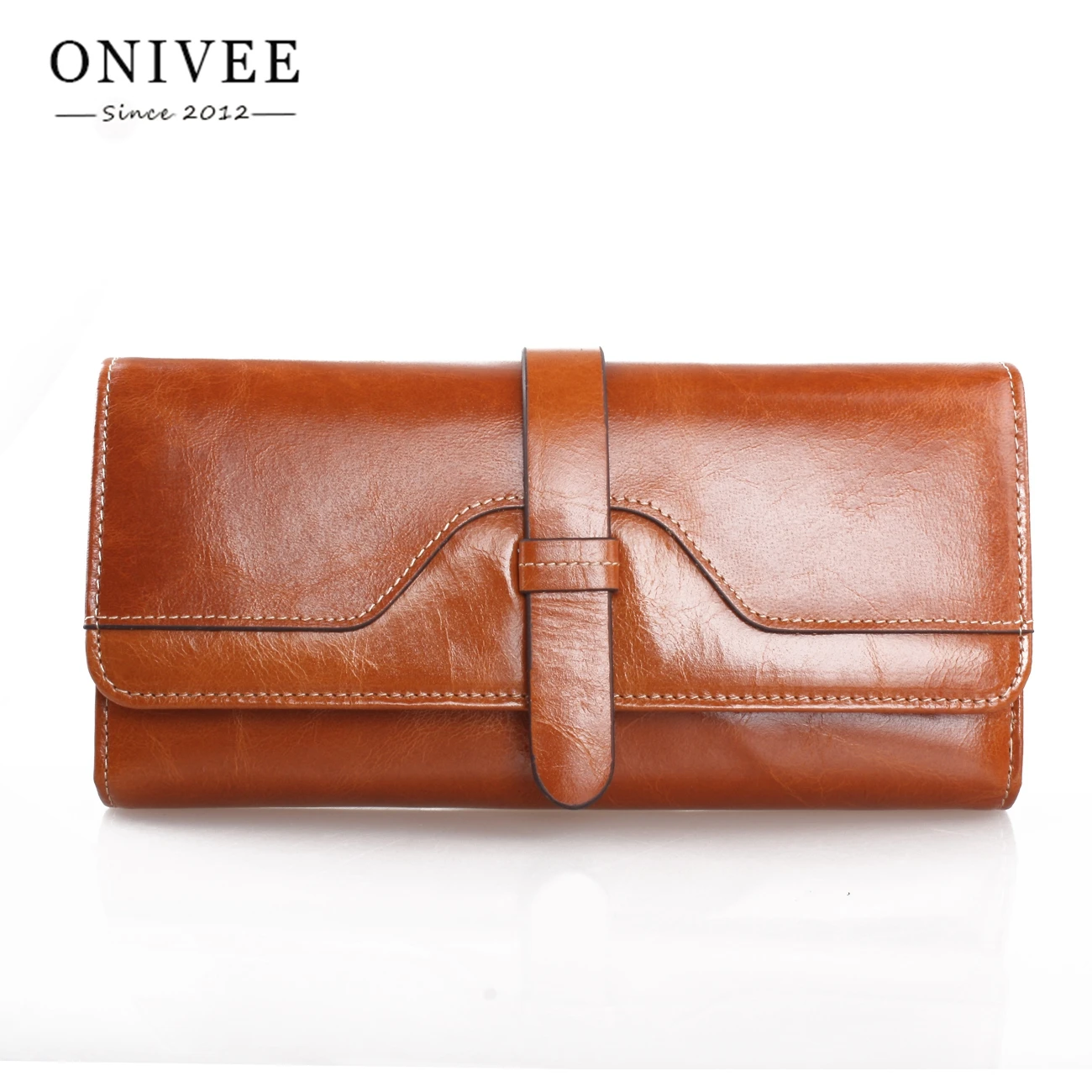

ONIVEE Leather Women Long Wallet Female zipper Clamp for Money Clutch Coin Purse Card Holder Portomonee Small Vallet #2006