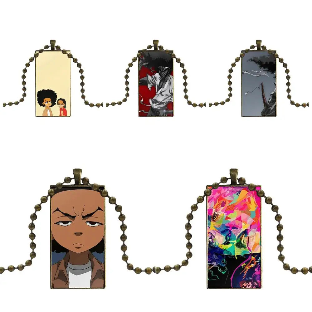Ожерелье Boondocks модная Длинная цепочка с прямоугольным ожерельем ювелирные