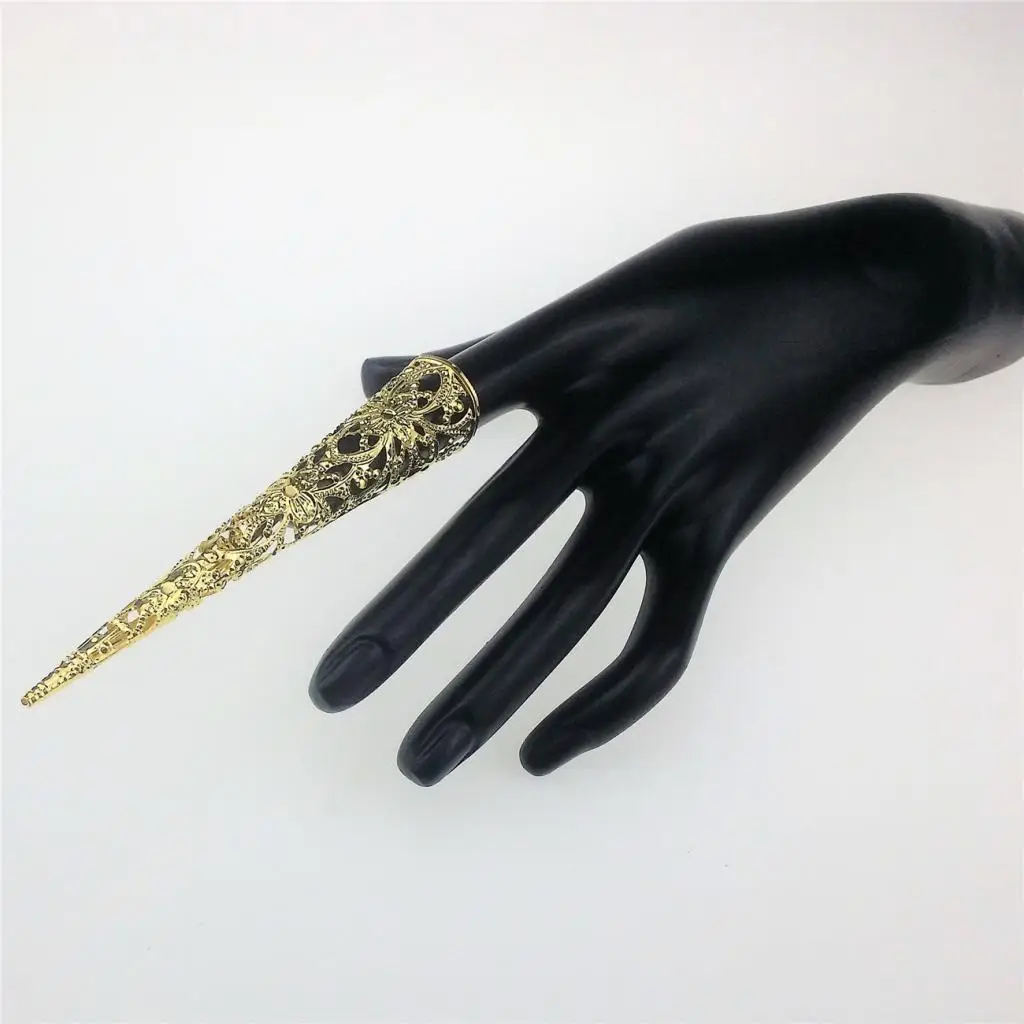 Chinese Ancient Long Nail Ring Fingernails Joint Armour Knuckle Finger Ring Cosplay Fancy Dress