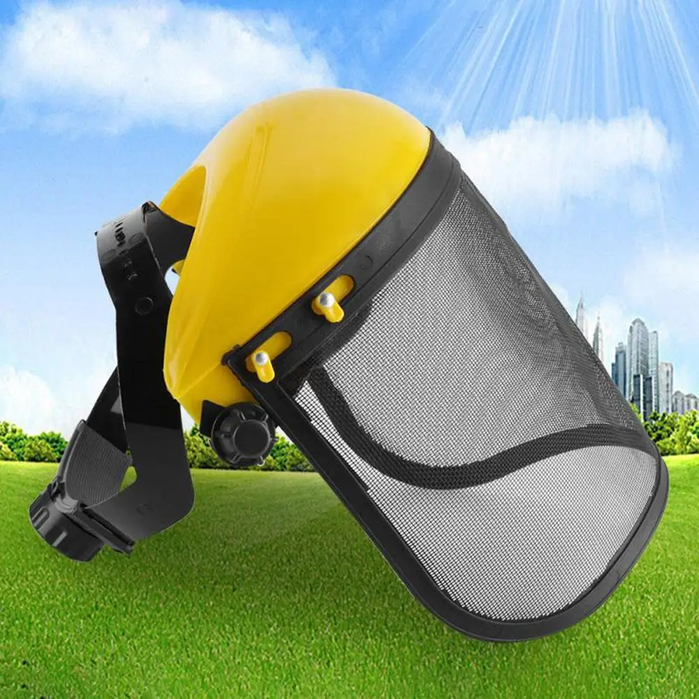 

Garden Grass Trimmer Safety Helmet Full Face Mesh Visor Logging Protection Hat