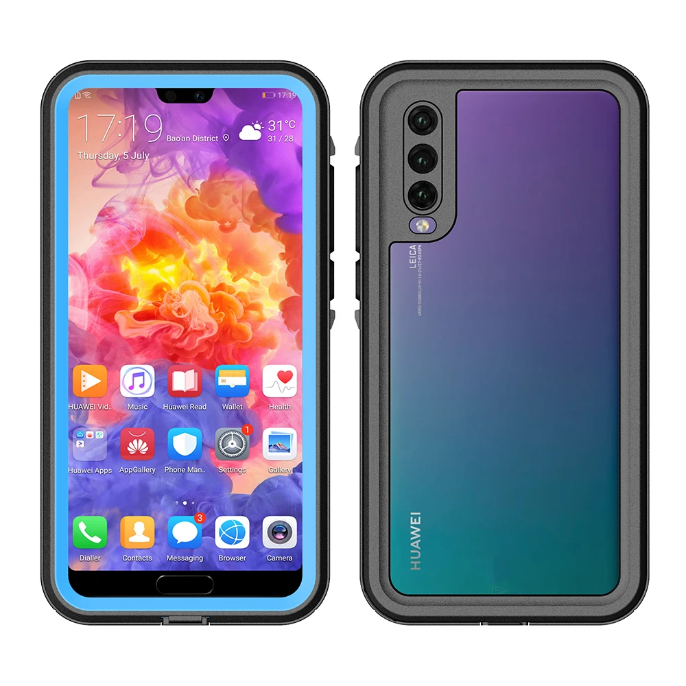 KHW1932LB_1_Waterproof Case for Huawei P20 Pro Full Protective Outdoor Shockproof Case for P20 Pro 6.1 inch Swimming Diving Underwater