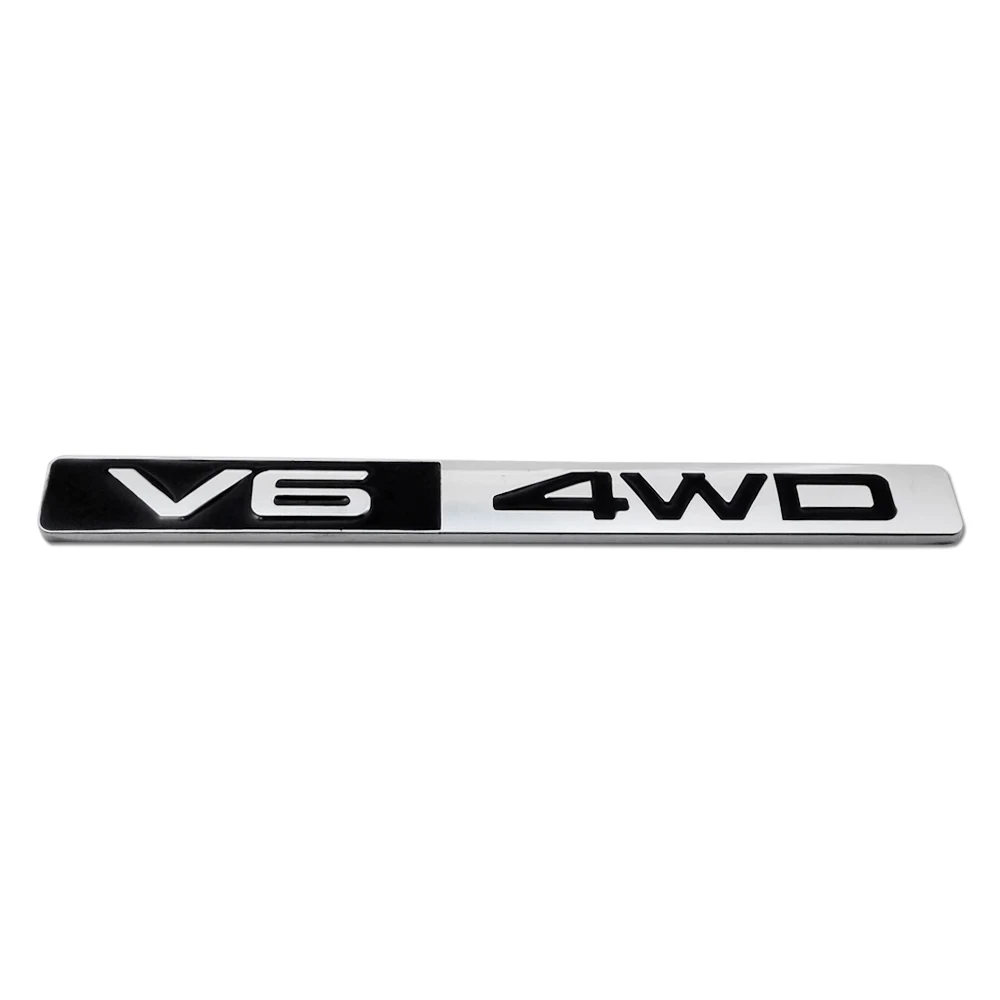 

Car Styling Decal V6 4WD Sticker Metal for Toyota Highlander Volkswagen Tiguan BMW Mercedes Benz Hyundai IX35 Emblem Auto Badge