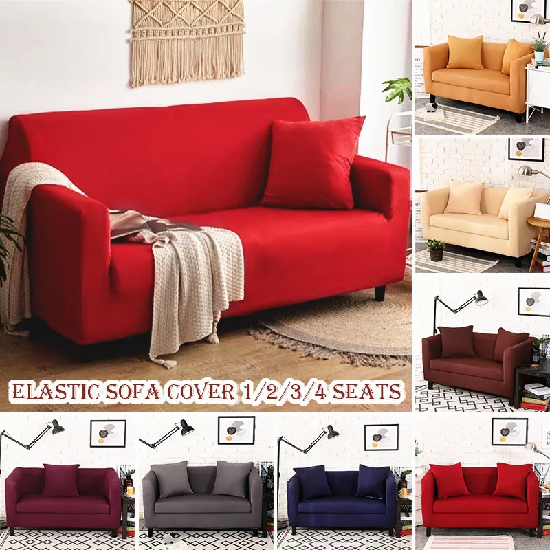 

Solid Elastic Sofa Cover for Living Room Sofa Cushions Protector Antiskid Spandex Couch Cover Living Room Furniture(7 Colors)