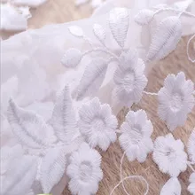 3 ярда 125 см белый/черный/желтый/синий органза вышивка кружевной ткани Отделка одежды аксессуар