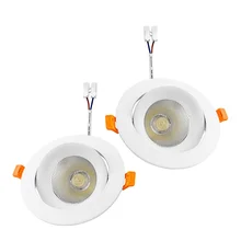 2 шт. Светодиодный прожектор Водонепроницаемый COB AC220V 7 Вт 12 Вт 20 Вт регулируемый угол Встраиваемая лампа для потолочных перекрытий свет алюминиевый освещение в помещении