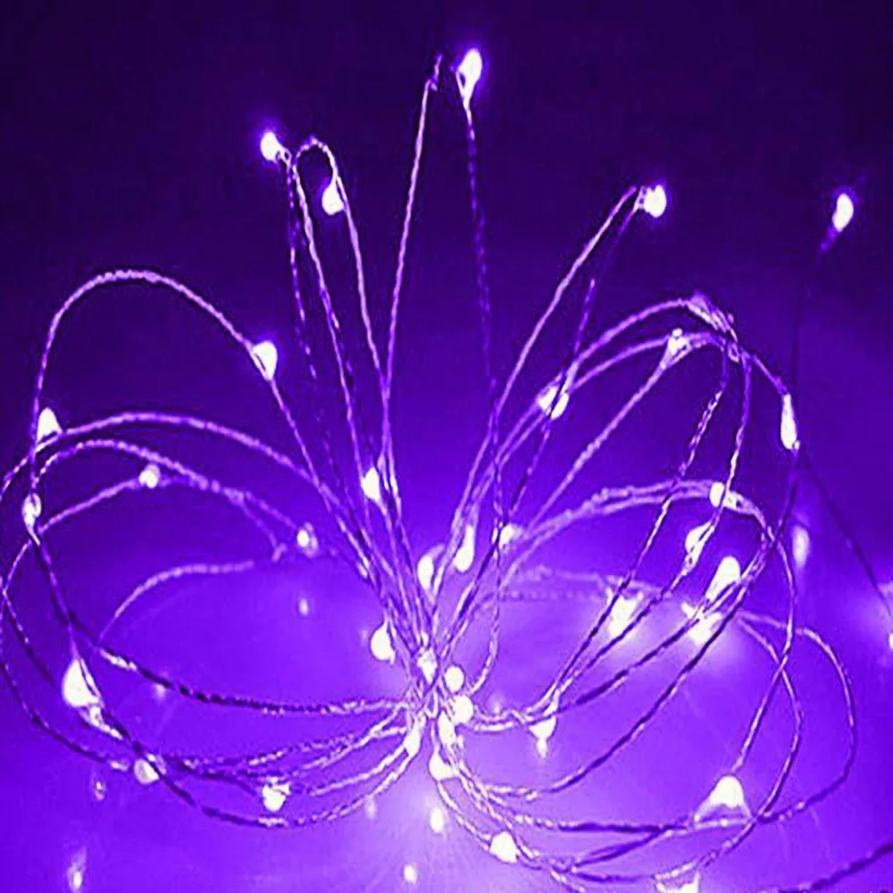 3M 30LED purple String Light Silver Wire DC4.5V 3XAA Battery Operated