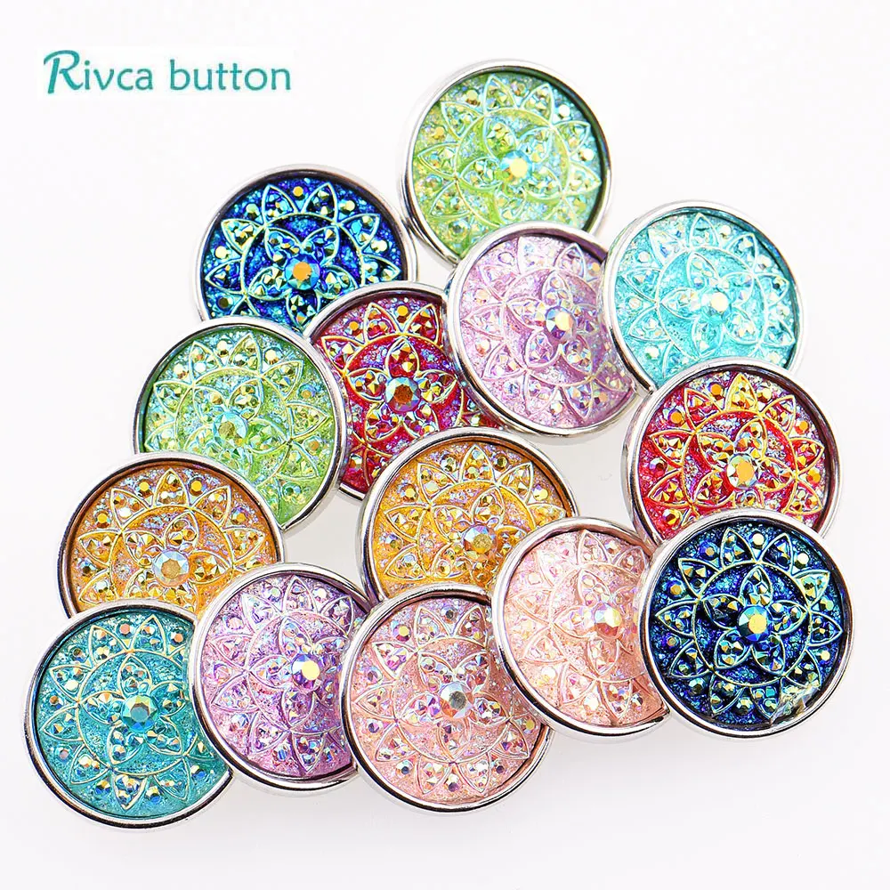 

D04360 Rivca Snap Jewelry DIY 18mm flower Ginger bead Snap Fit Charm leather alloy fashion Bracelet jewelery