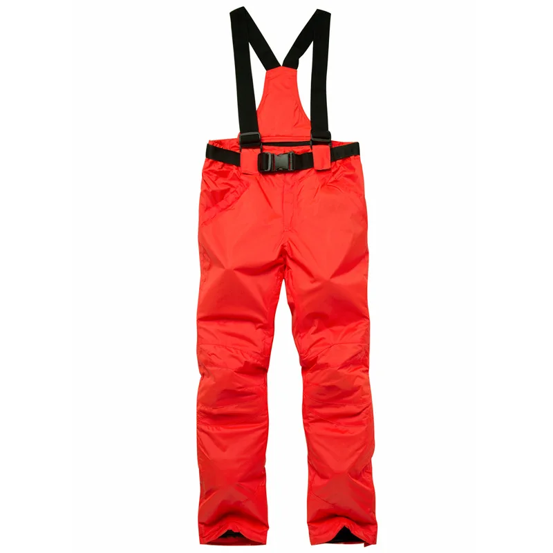 Новые зимние плотные теплые лыжные брюки для мужчин и женщин, ветрозащитные водонепроницаемые брюки на подтяжках, зимние штаны для сноуборда размера плюс