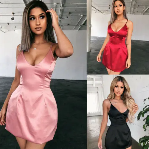 

Summer New Sexy Women Sleeveless Bandage Bodycon Dress Evening Party Club Sexy Women V neck Mini Summer Dresses