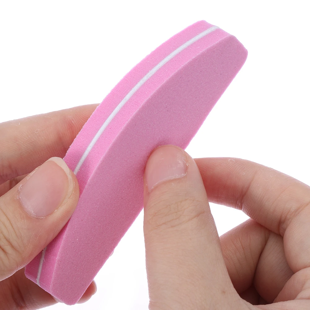 1/5Pcs Half Moon Nail File 100/180 Sponge Mini Nail Buffer Block Files For UV Gel Polish Colorful Manicure Sanding Nail Art Tool