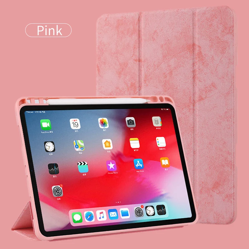 GOOJODOQ Funda для iPad Pro 11 чехол с держателем-карандашом Поддержка беспроводной зарядки для Apple Pencil 2 для iPad Pro 11 чехол - Цвет: Pink