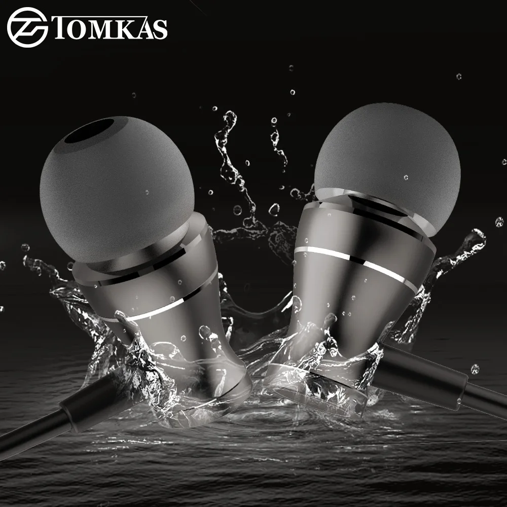 TOMKAS наушники с микрофоном для мобильного телефона универсальный металлический
