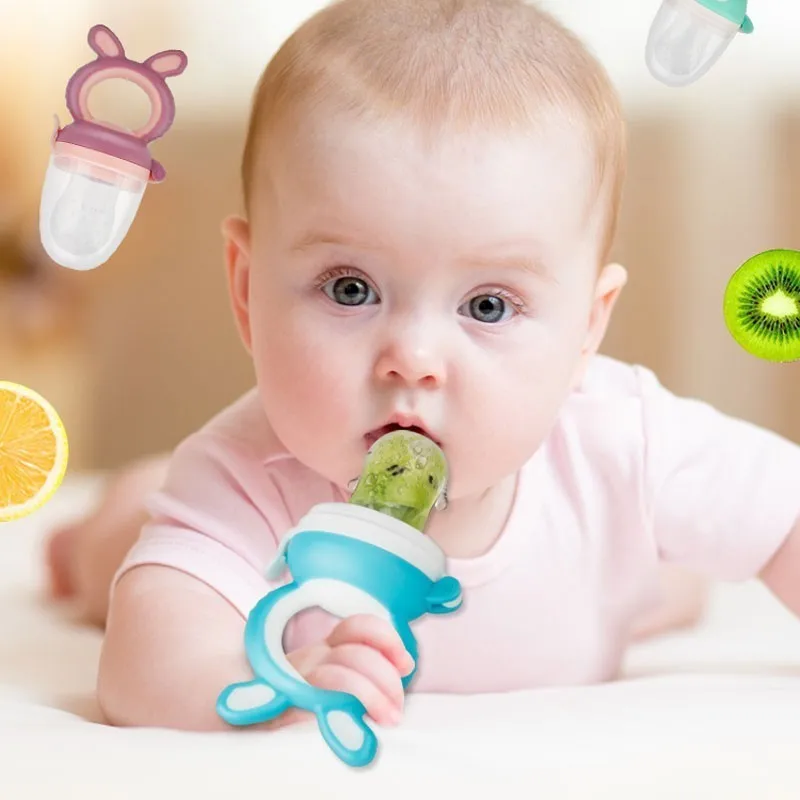 10 pcs/lot Portable Infant Food Baby Nipple Feeder Silicone Pacifier Fruits Feeding Supplies Soother Nipples Soft Baby Feeding