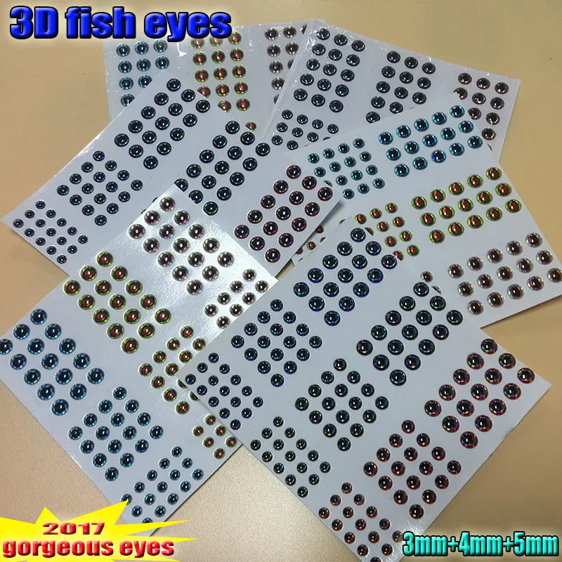 

2017 3d fishing lure eyes mix 3mm4mm5mm fly eyes total 828pcs/lot gorgeous fish eyes allure eyes