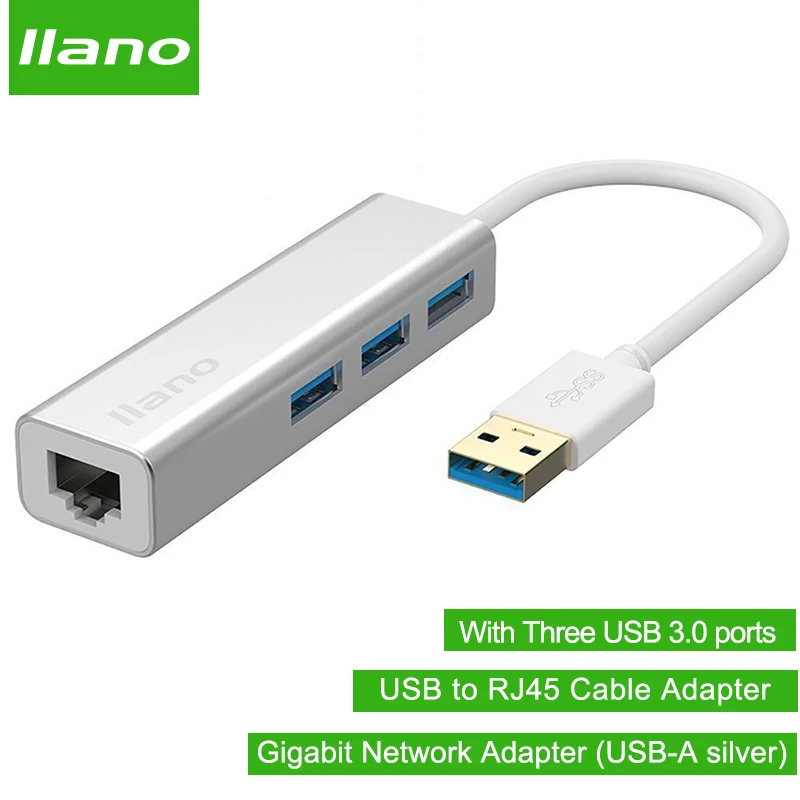 

USB Ethernet Adapter with 3 USB 3.0 ports USB to RJ45 Cable Adapter Gigabit Network Adapter New for Macbook Ethernet Hub Desktop