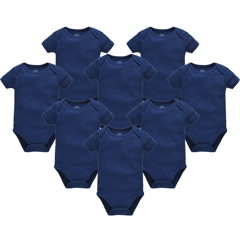 3PCS/lot 5PCS/lot 7PCS/lot 8PCS/lot Baby Boy Girl Clothes Short Sleeve Cotton Solid Baby Jumpsuit roupa de bebes Unisex Bodysuit