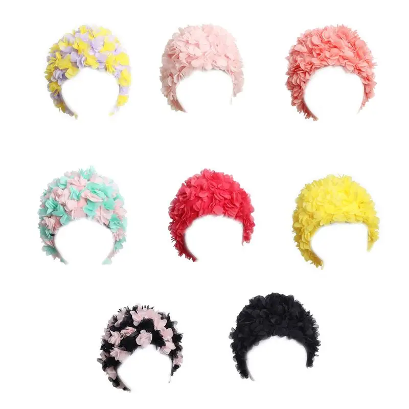 

Adult Swimming Cap Creative 3D Flower Petals Waterproof Protect Ears Cover Soft Breathable Lightweight Unisex Swim Accessory