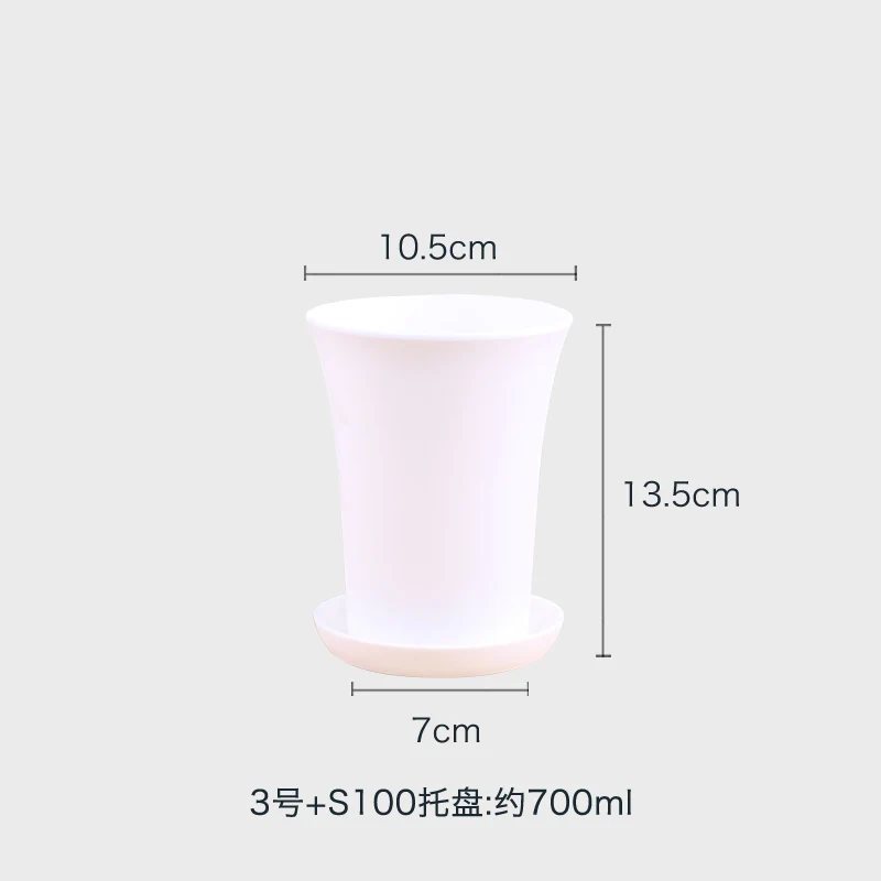 Белая высокая трубка Нефритовая роса маленький цветочный горшок Большой Пластиковый черный круглый утолщенный - Цвет: 10 sets