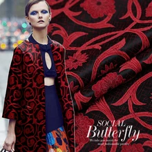 160 м в ширину 430 г/м Заказная жаккардовая парча модная ткань куртка Половина юбка одежда ткань трехмерный цветок