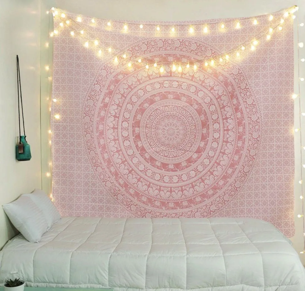 

Pink Mandala Pattern Tapestry Wall Hanging Tapestry Home Decor Room Bedspread