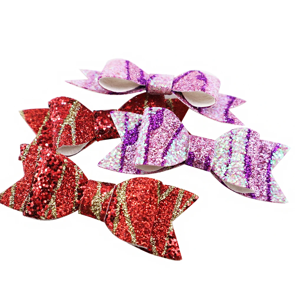 

David accessories 56x20mm Sequins Glitter Bows DIY Hair Accessories Handmade Materials Bag Shoes Decoration,50Yc7291