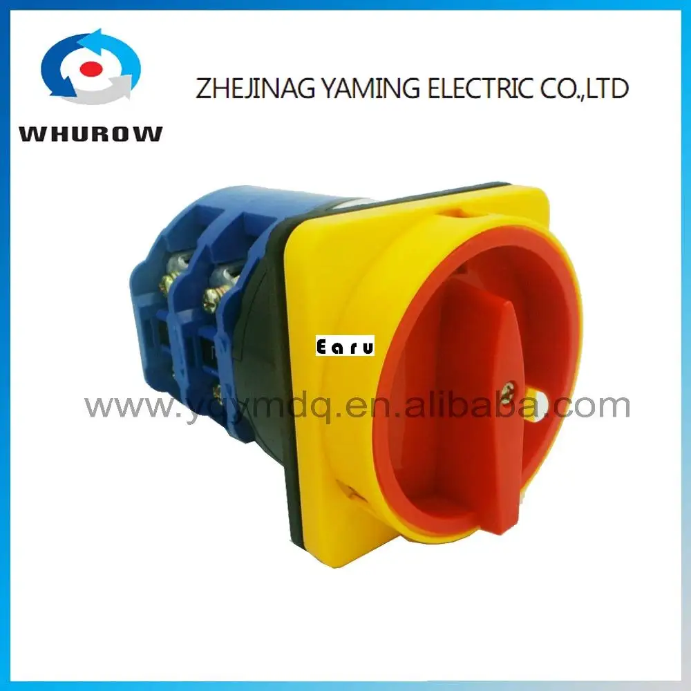 

LW26-125/2GS High dc voltage automatic electrical changeover rotary cam switch with a lock 2 poles 125A sliver point contacts