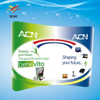 

20ft customize artwork Bend shape easy carrying Brand promotion 260gsm knitted fabric display equipment