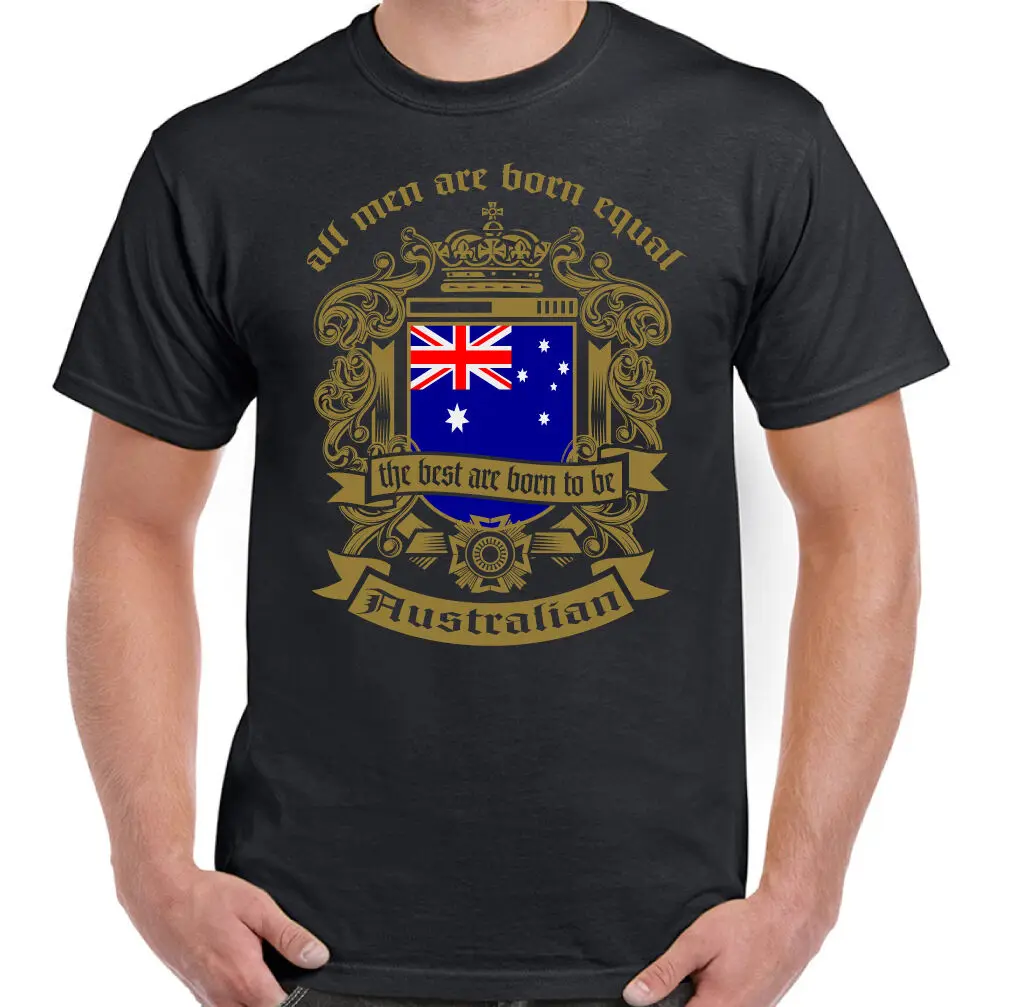 الرجال يولدون متساوية أستراليا قميص رجالي العلم الاسترالي يوم الرجبي الكريكيت جولف
