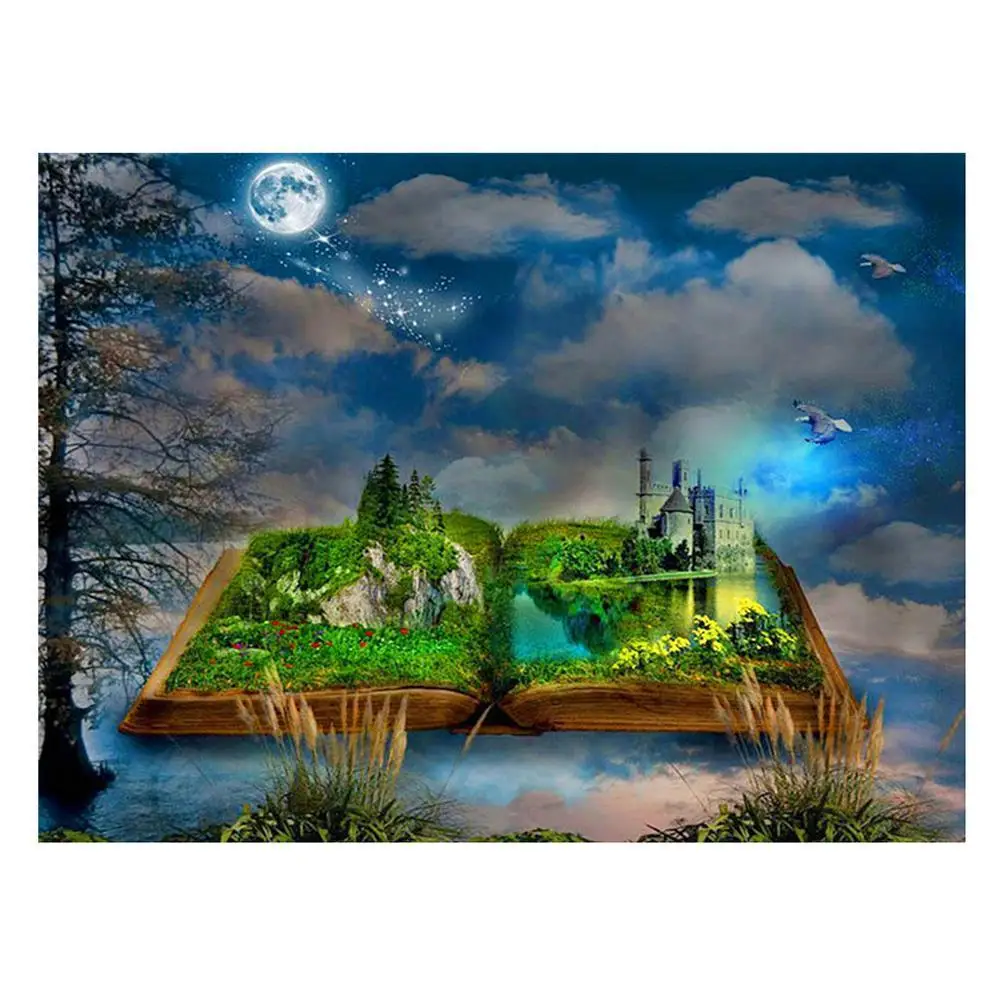 5D Diy Diamond Painting Book Landscape Diamond Embroidery Mosaic