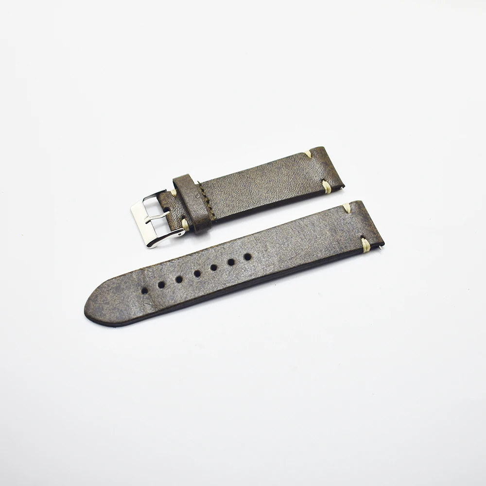 Handmade Leather Watchband Leather Strap 18mm 20mm 22mm 24mm Watch Accessories Stainless Steel Men Woman High Quality 2018 new