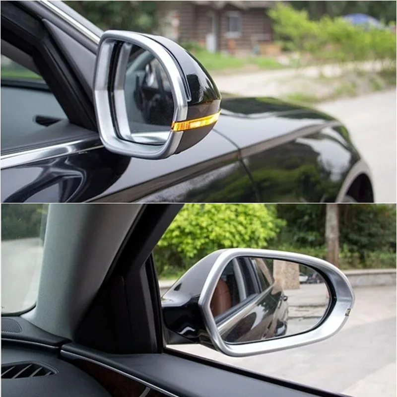 Внешнее, заднего вида зеркало рамка украшения накладка 2 шт для Audi A6 C7 2012- автомобильный хромированный abs-пластик аксессуары