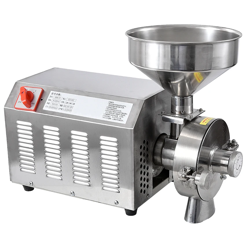 

High efficiency commercial Grain Grinder,stainless steelgrinding machine for spices/corn/soybean 20-40KG/h 1420r-min 2500W/3000W