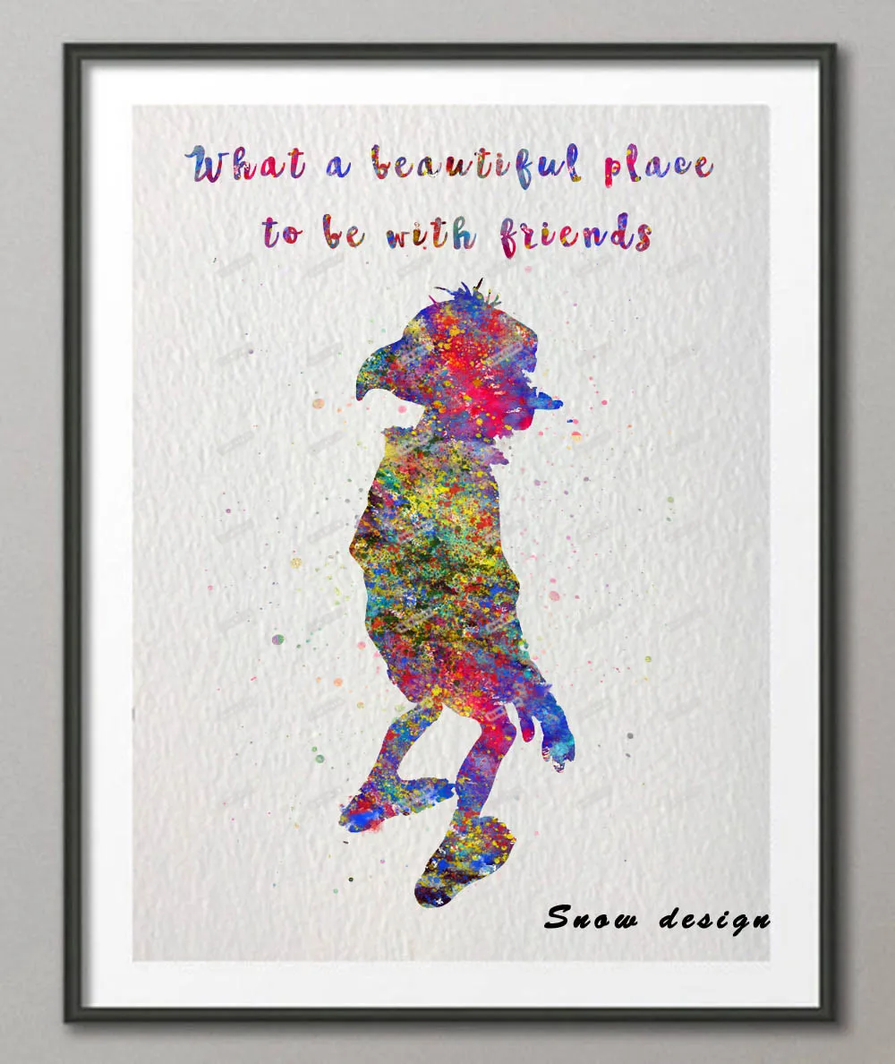 Dobby Elf citation originale aquarelle toile peinture